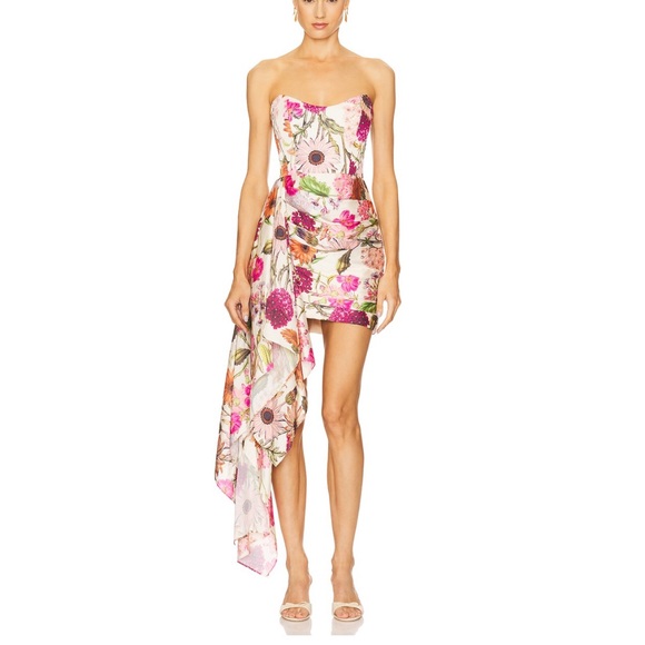 Katie May Chasing Dawn Gown, Asymmetrical Floral Dress in...